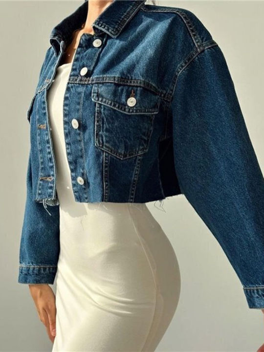 Chica Kurz Damen Jeansjacke Σκούρο μπλε