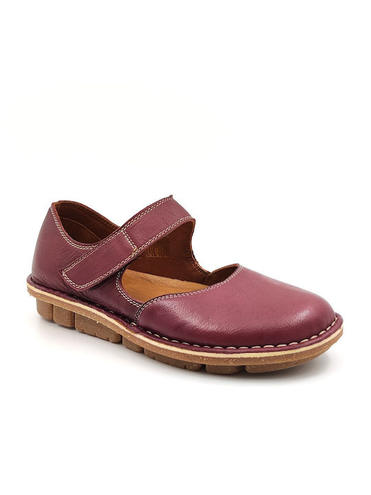 Twist Leather Ballerinas Purple