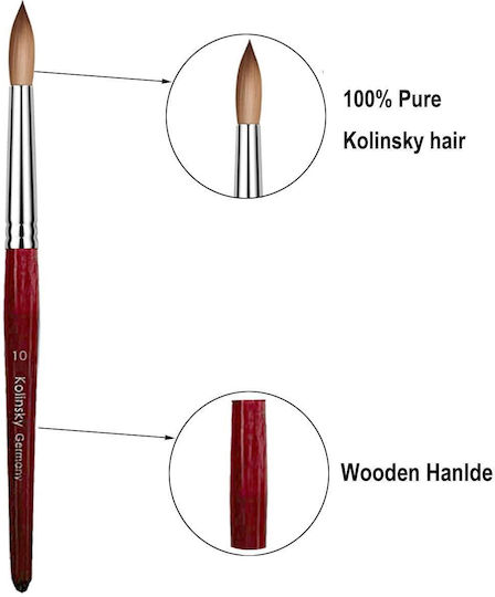 Kolinsky Nail Brush Acrylic with Natural Hair