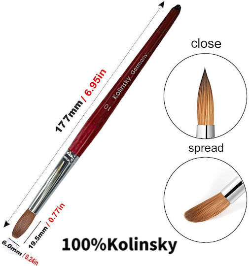 Kolinsky Nail Brush Acrylic with Natural Hair