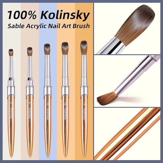 Kolinsky Nail Brush Acrylic with Natural Hair