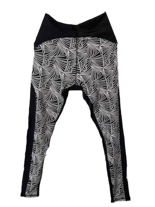 Set Women's Long Training Leggings High Waisted Black and white