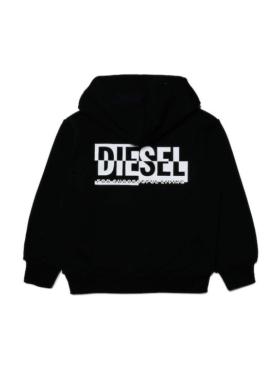 Diesel Kids Sweatshirt Cardigan with Hood Black