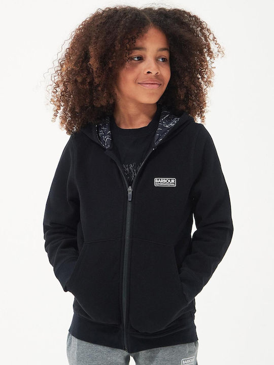 Barbour Kids Cardigan with Hood Black