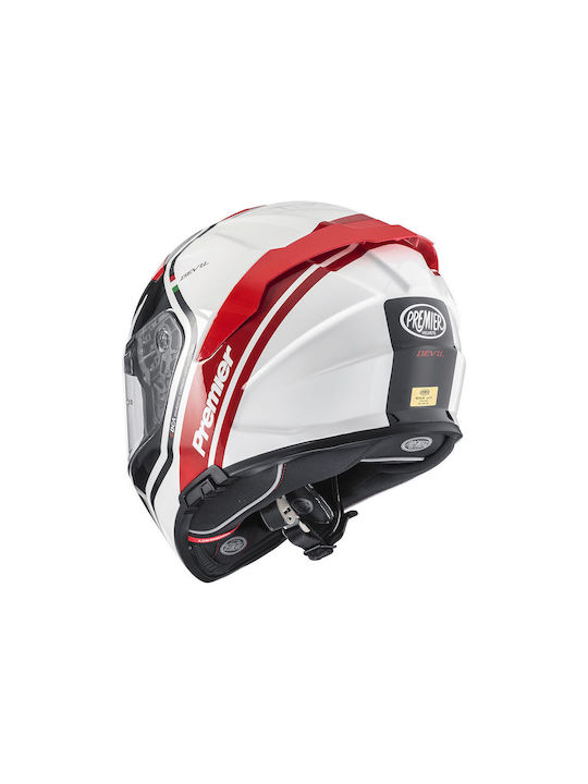 Premier Devil PH 2 Grey/Red/White Motorcycle Helmet Full Face ECE 22.06 1490gr with Pinlock and Sunvisor