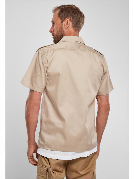 Κοντομάνικο Πουκάμισο σε Κανονική Γραμμή Beige