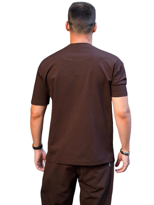 Henry Clothing Herren T-Shirt Kurzarm BROWN 9001