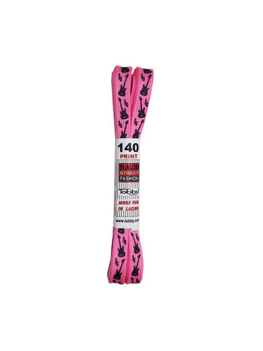 Tobby Shoelaces Guitars Pink 2pcs 140cm