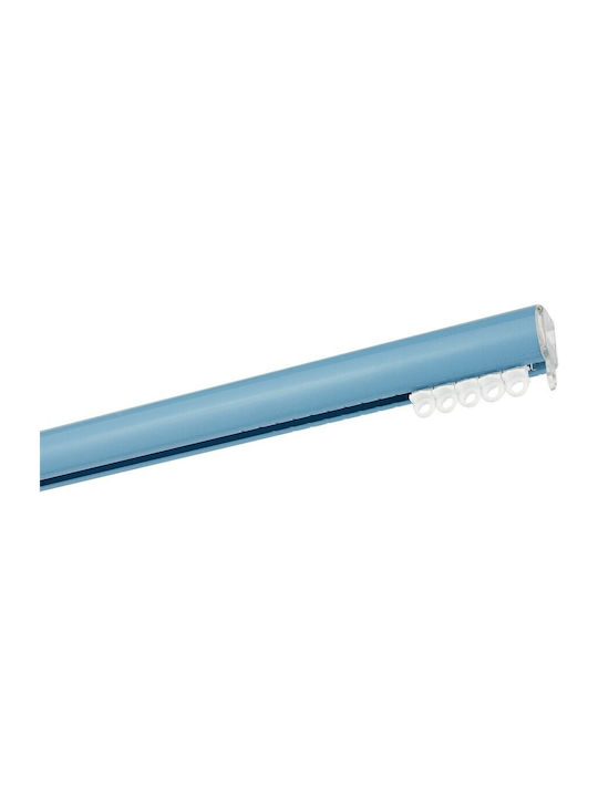 Zogometal Metallisch Vorhangstange Doppel mit Schiene Φ25mm 160cm Blue Glossy