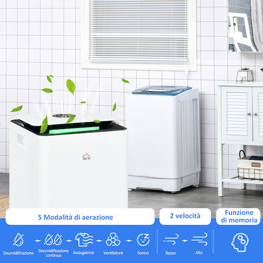 HomCom 821-029V91WT Dehumidifier with Compressor 12lt