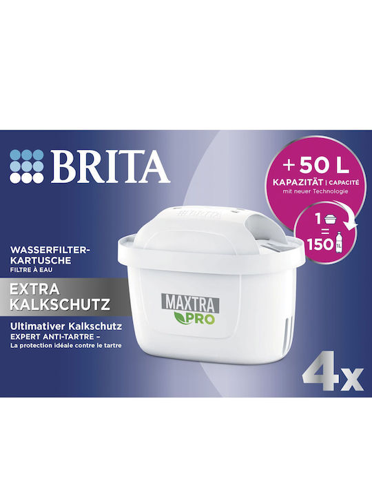 Brita Water Filter Replacement for Pitcher Maxtra Pro Extra Lime Protection 4pcs