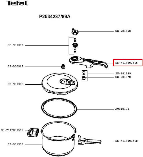 Tefal Secure Pressure Cooker Handles SS7122011601