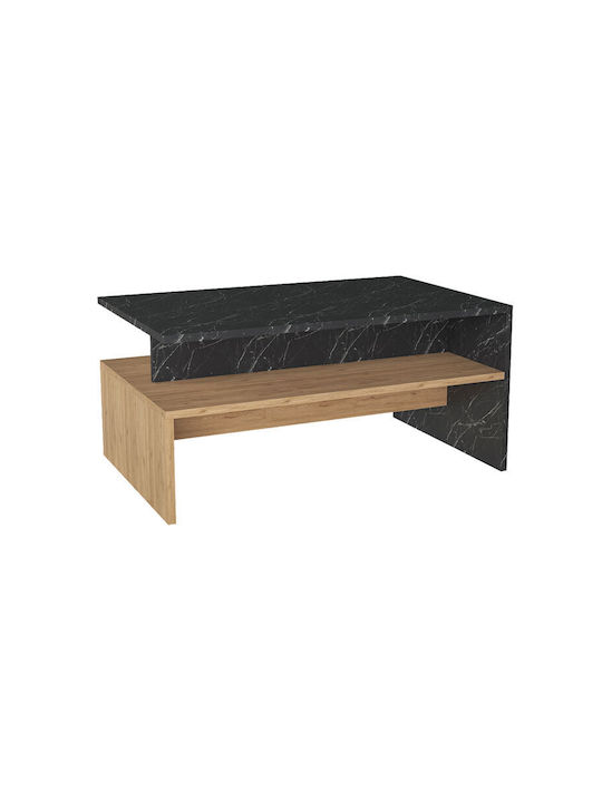 Rechteckig Couchtisch Rihardo MELAMINE OAK-BLACK L90xB56xH42cm