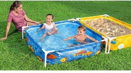 Bestway Children's PVC Swimming Pool 365lt with Metallic Frame 213x122x30.5cm