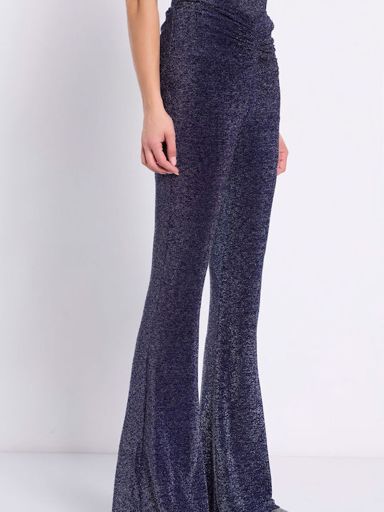 Women's High-waisted Fabric Trousers Flared with Elastic ''''''