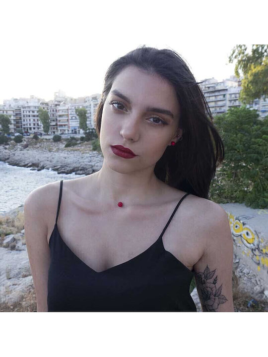 Theodora's Jewellery Σκουλαρίκια Καρφωτά από Ασήμι με Πέτρες