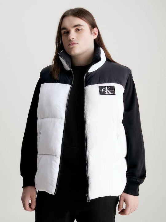 Calvin Klein Fără mâneci Geacă pentru bărbați Puffer Bright White/CK Black