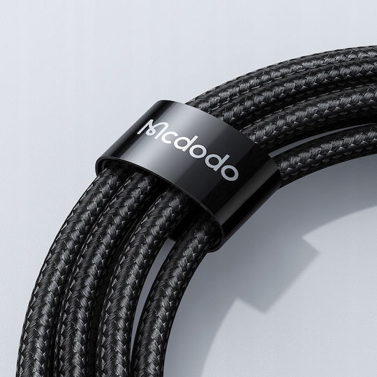 Mcdodo Braided / LED USB-A to Lightning Cable 36W Μαύρο 1m (CA-1060)