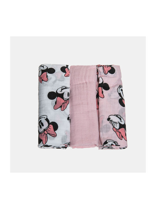 Alouette Minnie Mouse Muslin Swaddle Wraps in Pink Color