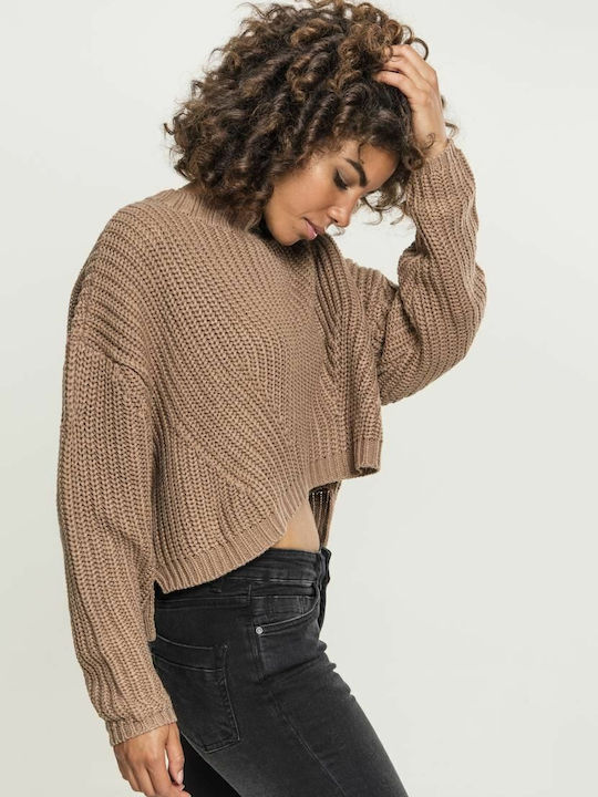 Damen Langarm Pullover Beige
