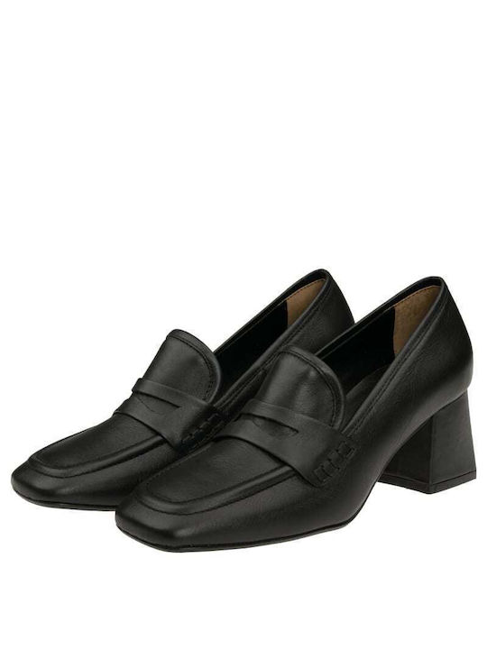 Divide Leder Pumps mit mittelhohem Absatz Schwarz