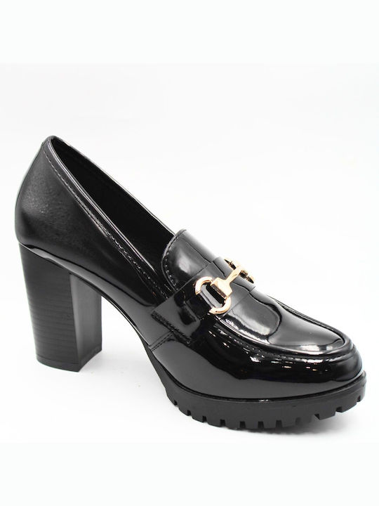 Plato Patent Leather Black Heels