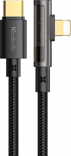 Mcdodo Angle (90°) / Braided USB-C to Lightning Cable 36W Μαύρο 1m (CA-3390)