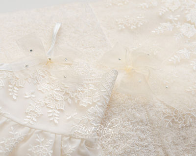 Lina Baby Christening Oilcloths Set Iβουάρ