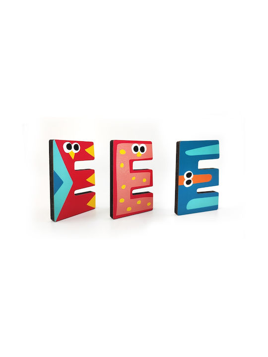 Svoora Decorative Letter Green Wood E 4.5x0.6x7cm