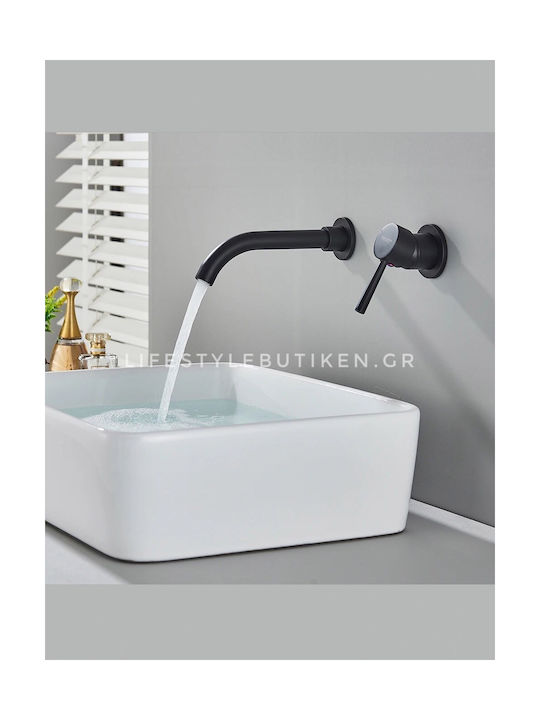 Naron Set Mixer & Gură Îngropată pentru Lavabo Negru
