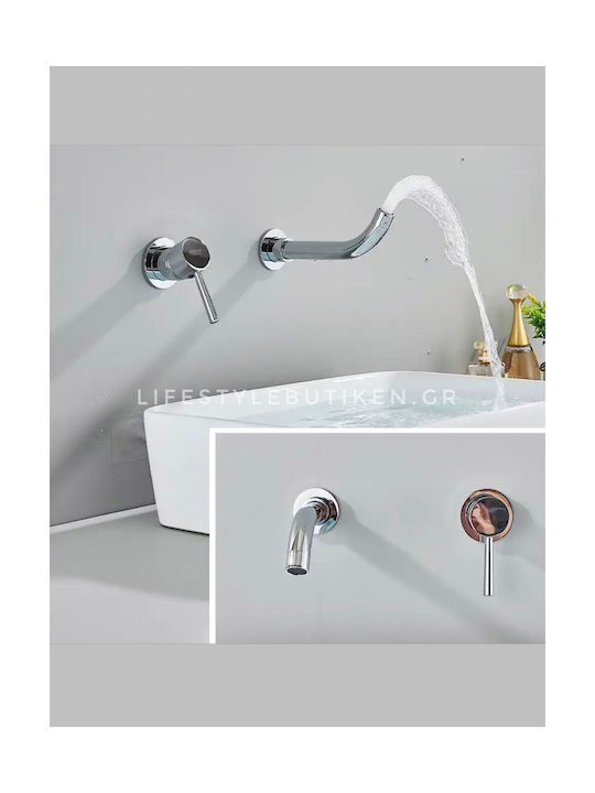 Naron Set Mischer & Auslauf für Wandmontage für für Waschbecken Bronze