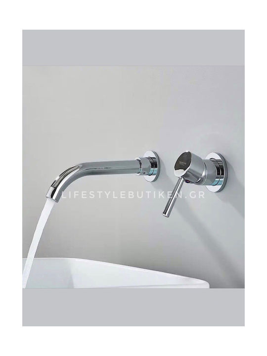 Naron Set Mischer & Auslauf für Wandmontage für für Waschbecken Bronze