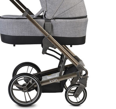 Cangaroo Icon Verstellbar 2 in 1 Baby Kinderwagen Geeignet für Neugeborene Grey