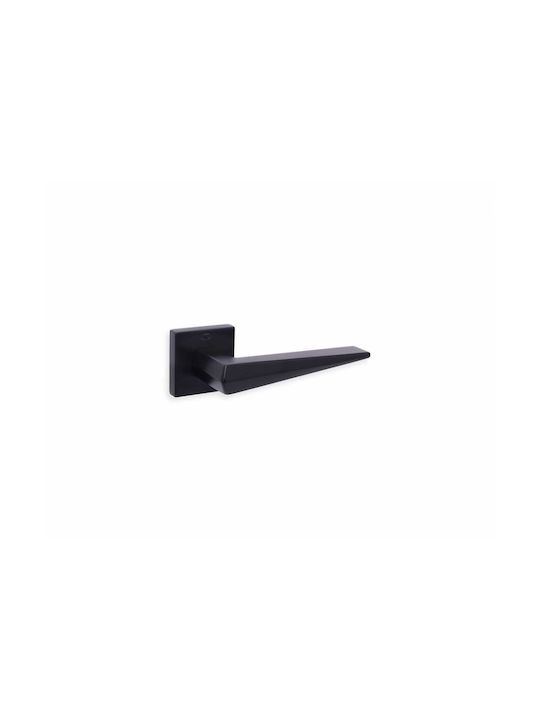 Convex Lever Middle Door with Rosette 2425 CO-2425-RO-ROR-MAT-M Pair with Rosette Checkmate Black