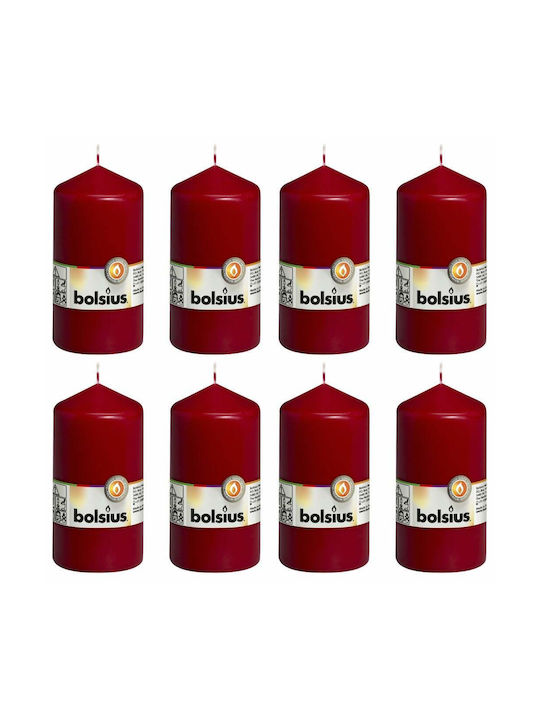 Bolsius Scented Candle Burgundy 8pcs