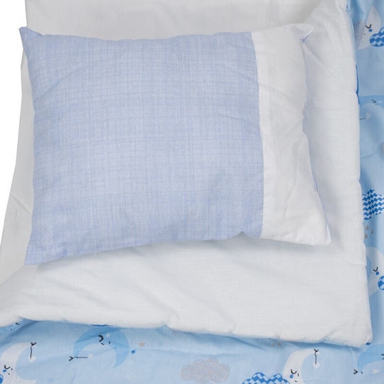 Kamtex Baby Baby Crib Bedding Set 7pcs Light Blue