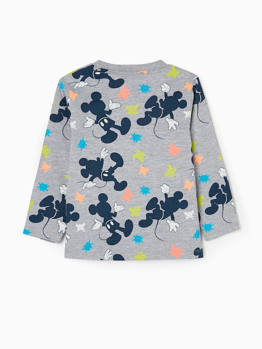 Queen Mother Kids Blouse Long Sleeve Blue/Grey