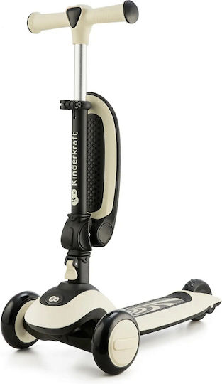 Kinderkraft Kinderroller Halley 3-Rad mit Sitz Steinweiß