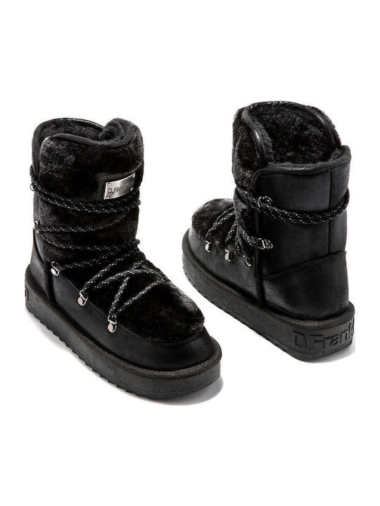 Nordic Damenstiefel Schnee mit Pelz Schwarz