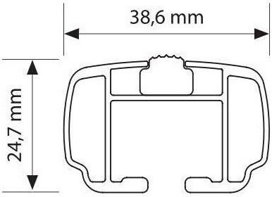 Nordrive L 127cm. for Cars with Factory Bars (with Roof Rack Legs) Black