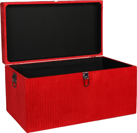 Keskor Wooden Decorative Trunk Red 63x35x36cm