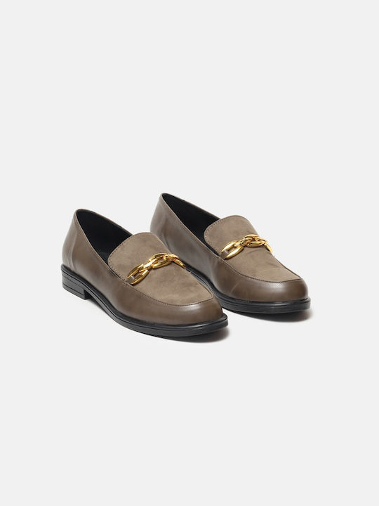 InShoes Γυναικεία Loafers σε Καφέ Χρώμα