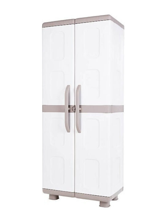 Zweiflügeliger Schrank Kunststoff mit 4 Regale 73x44x179cm