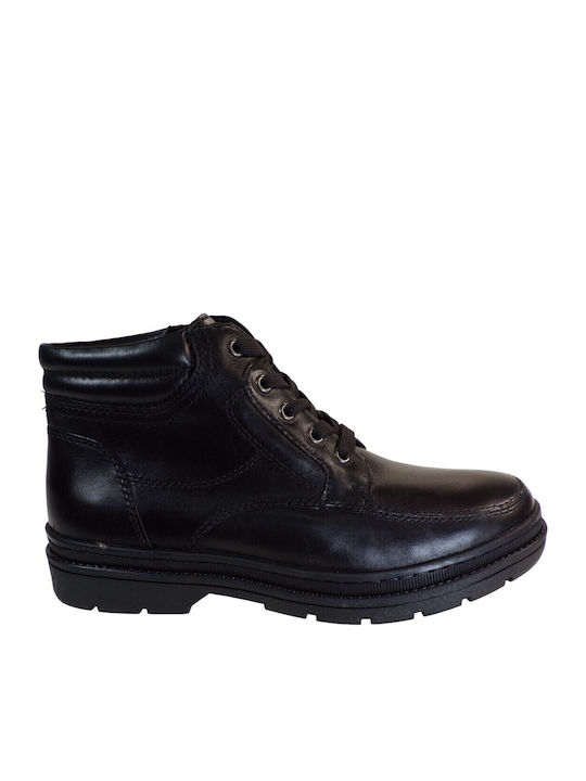 Leder Anatomisch Herrenstiefel Schwarz