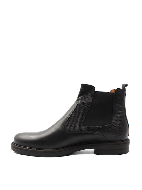 Antonio Shoes Men's Leather Chelsea Ankle Boots Black