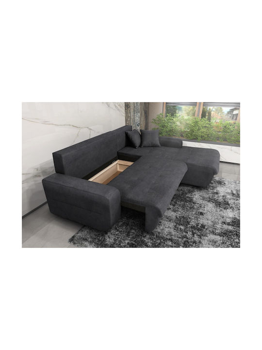 Virginia Corner Couch Bed with Right Corner & Storage Space Gray 246x190cm