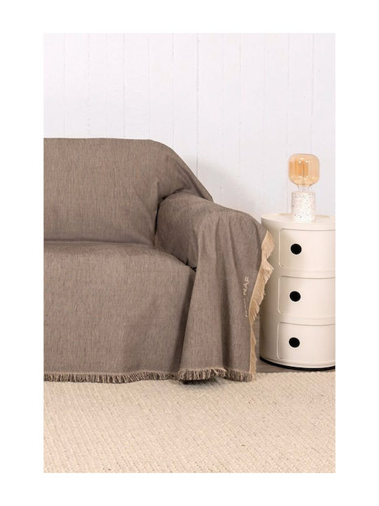 Naf Naf 358-170 Ριχτάρι Τριθέσιου Καναπέ Chenille 180x300εκ. Καφέ