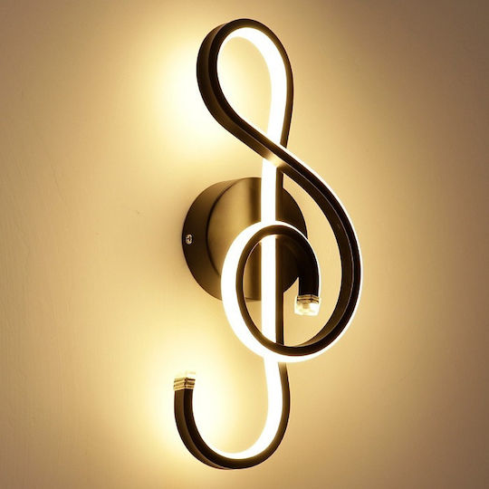H11 Lampa De Perete Modernă Cu LED Integrat Și Lumină Alb Cald Neagră 14x14x14cm