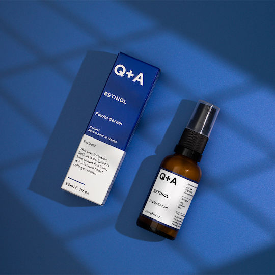 Q+A Natural Skincare Retinol Facial 0.2% Anti-aging Serum Face with Retinol for Radiance 30ml