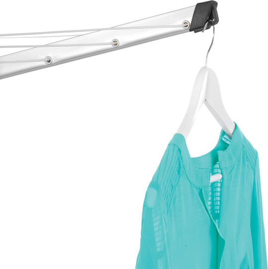 Brabantia Lift-O-Matic Advance Folding Floor Clothes Drying Rack for Garden Metallic with Hanging Length 50m